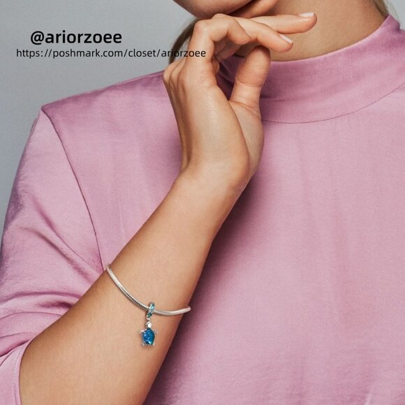 Pandora Murano Glass Sea Turtle Dangle Charm - Picture 6 of 7